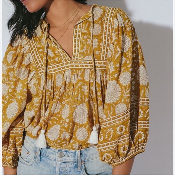 CLEOBELLA Amaryllis Honey Print Blouse | XS - Picture 2 of 8